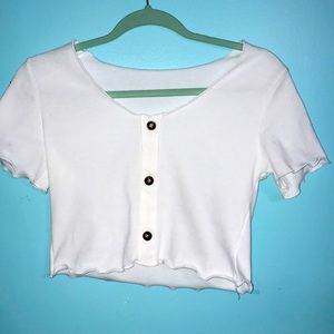 Shein White Cropped Tee